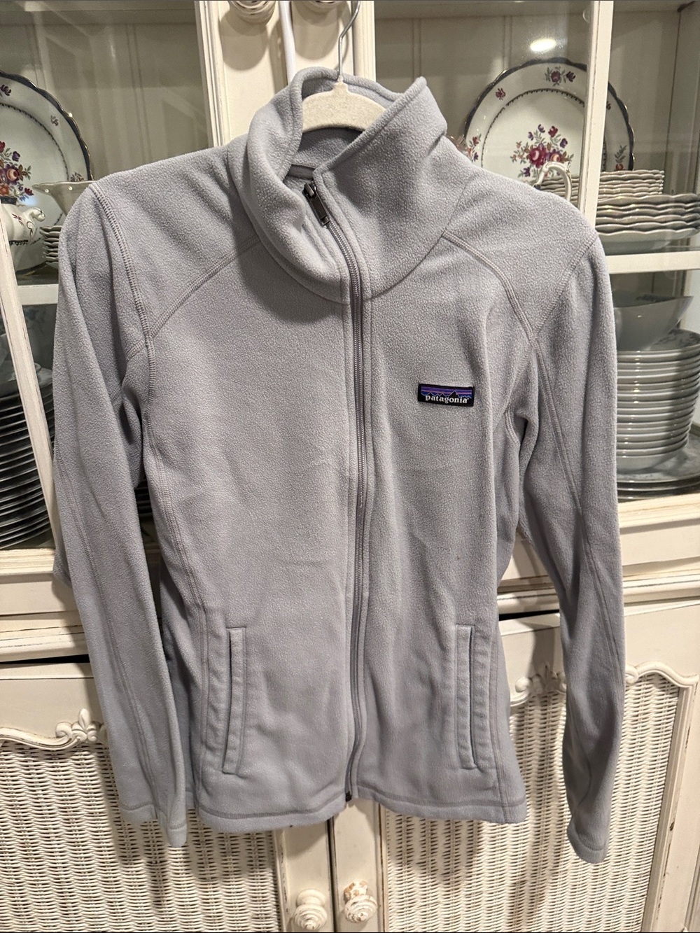 Patagonia Light Gray Full Zip Fleece Jacket m